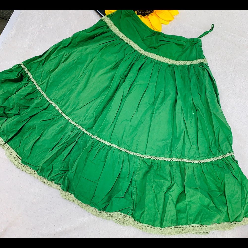Blue Plate women boho Green skirt small